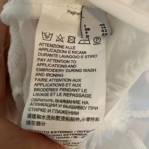 Pinko Lentina Lace Top Floral Embroidered Sheer White Crop Top - Picture 9 of 10